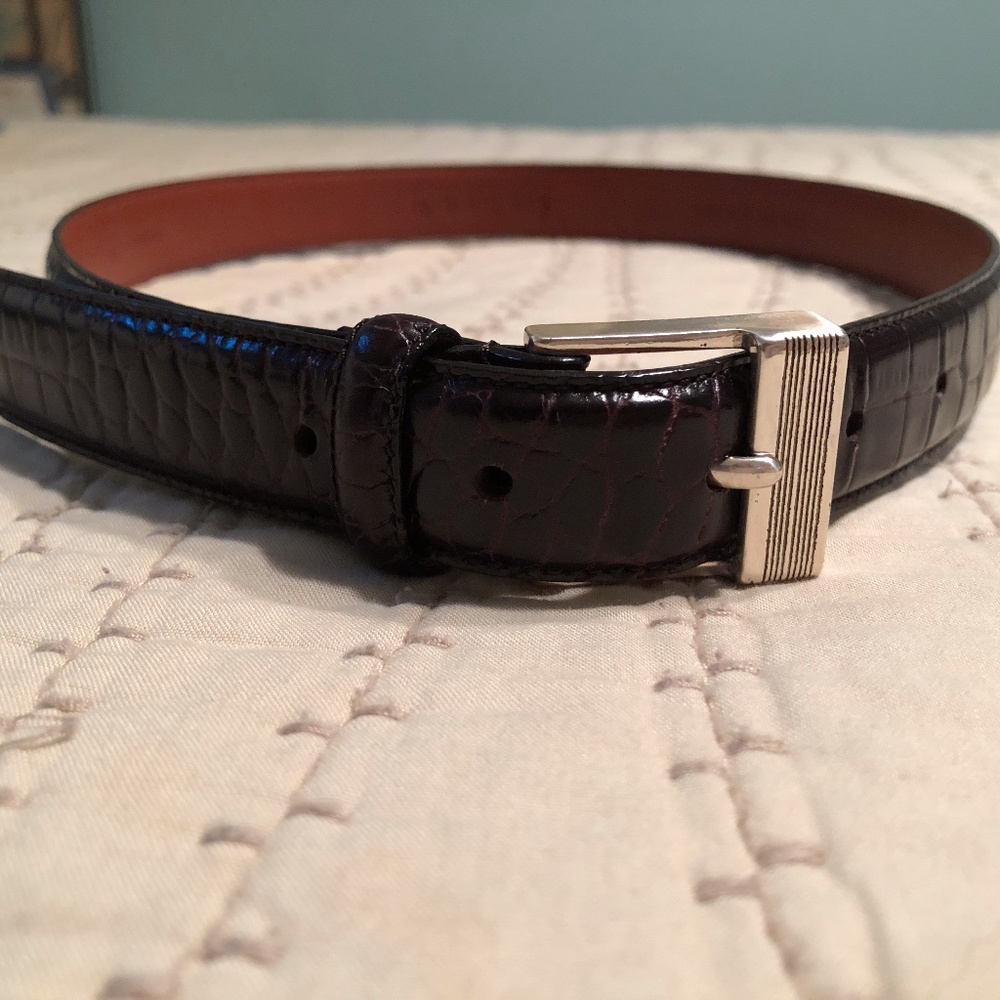 Lauren by Ralph Lauren Croc-Leather Belt Size S